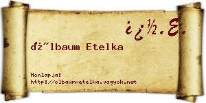 Ölbaum Etelka névjegykártya